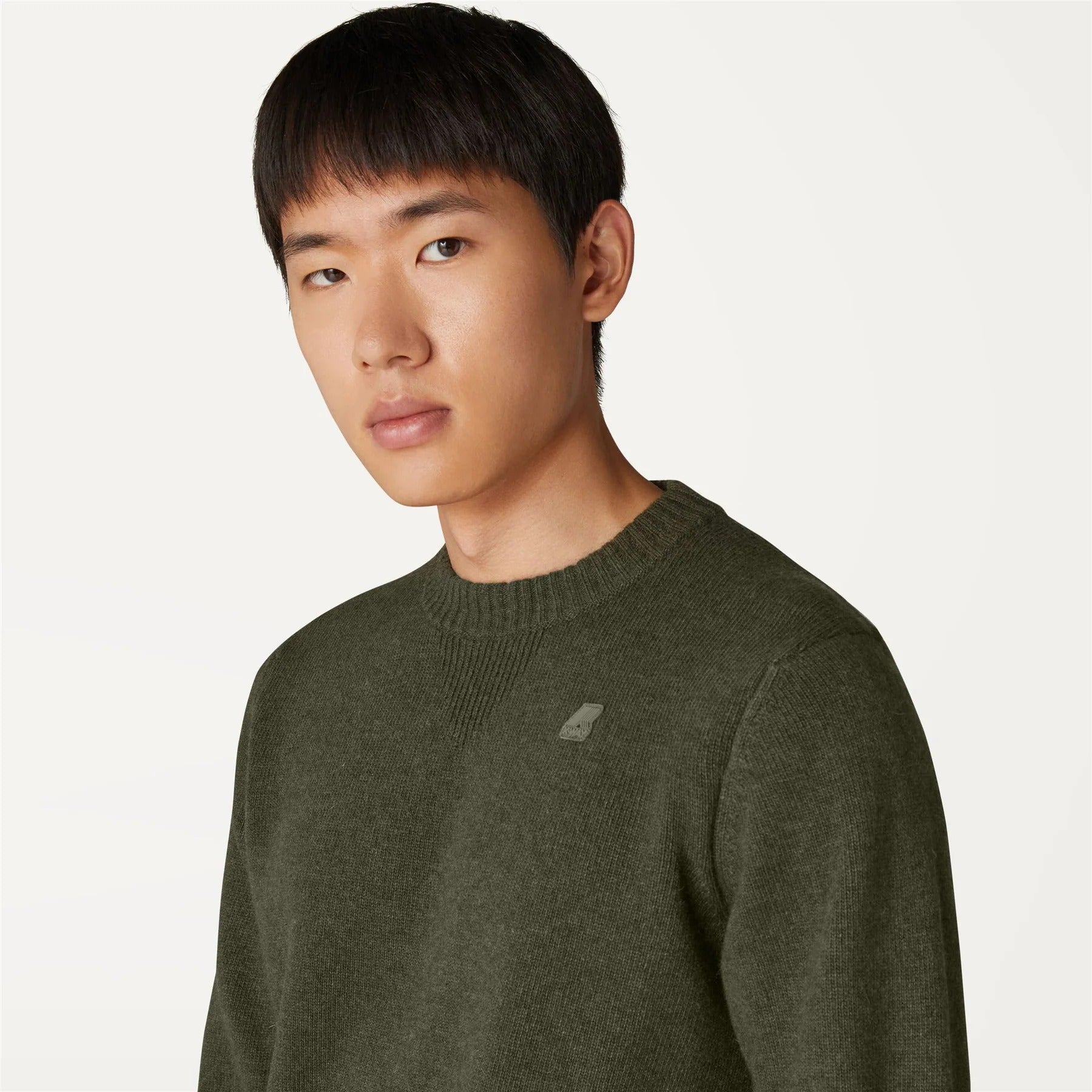 k way sebastian lambswool green blackish maglione uomo misto lana verde maglia k2112pw wmr