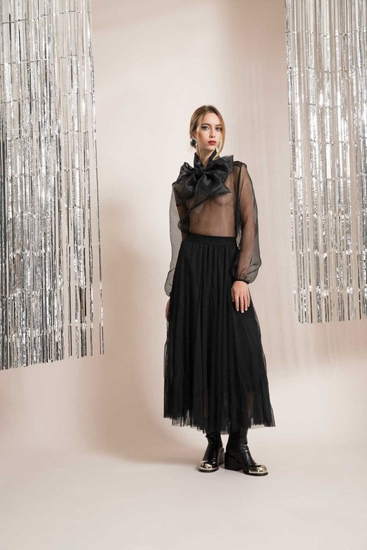 Blusa In Organza Nera