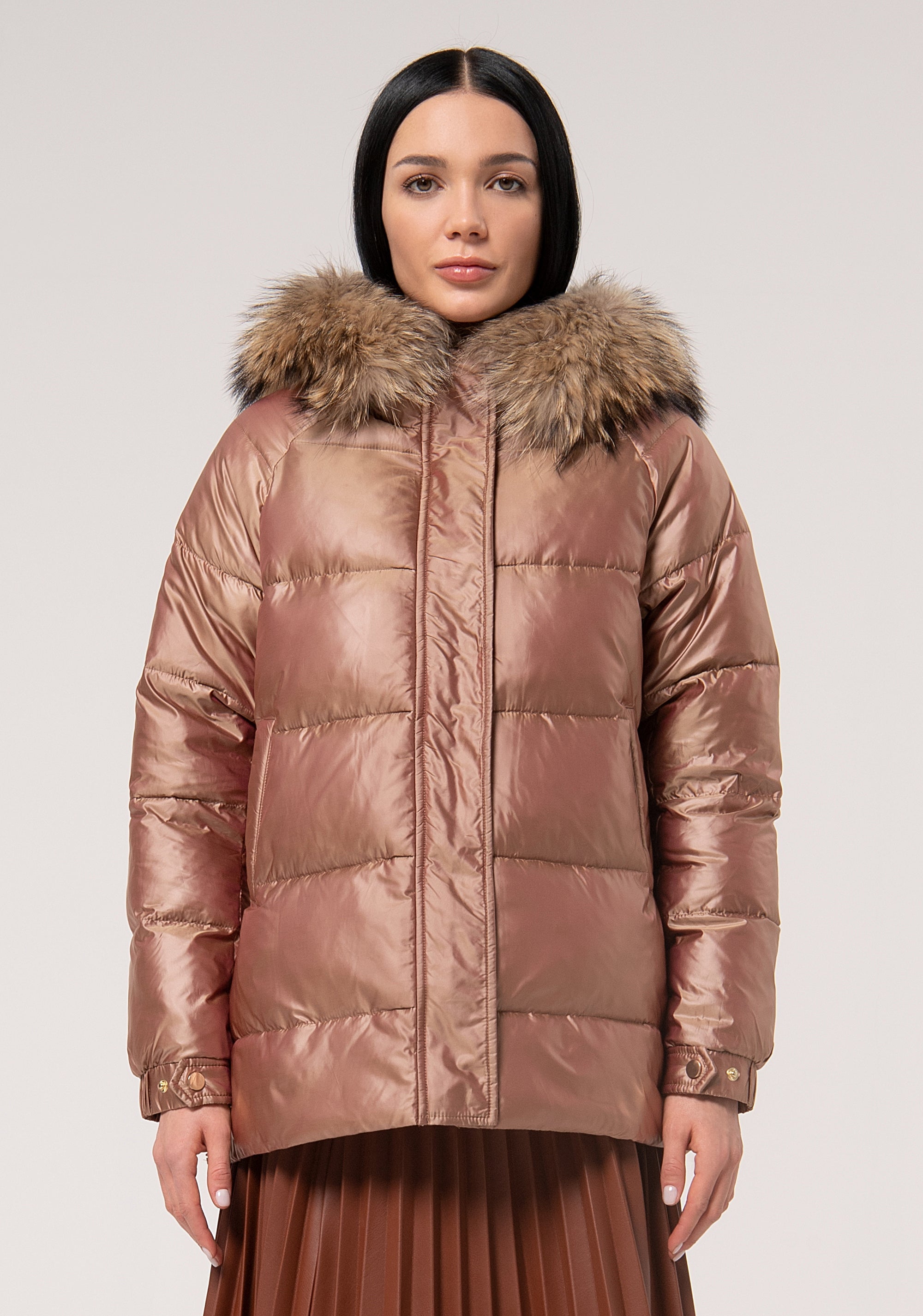 Paddet Coat With Real Fur Nuts