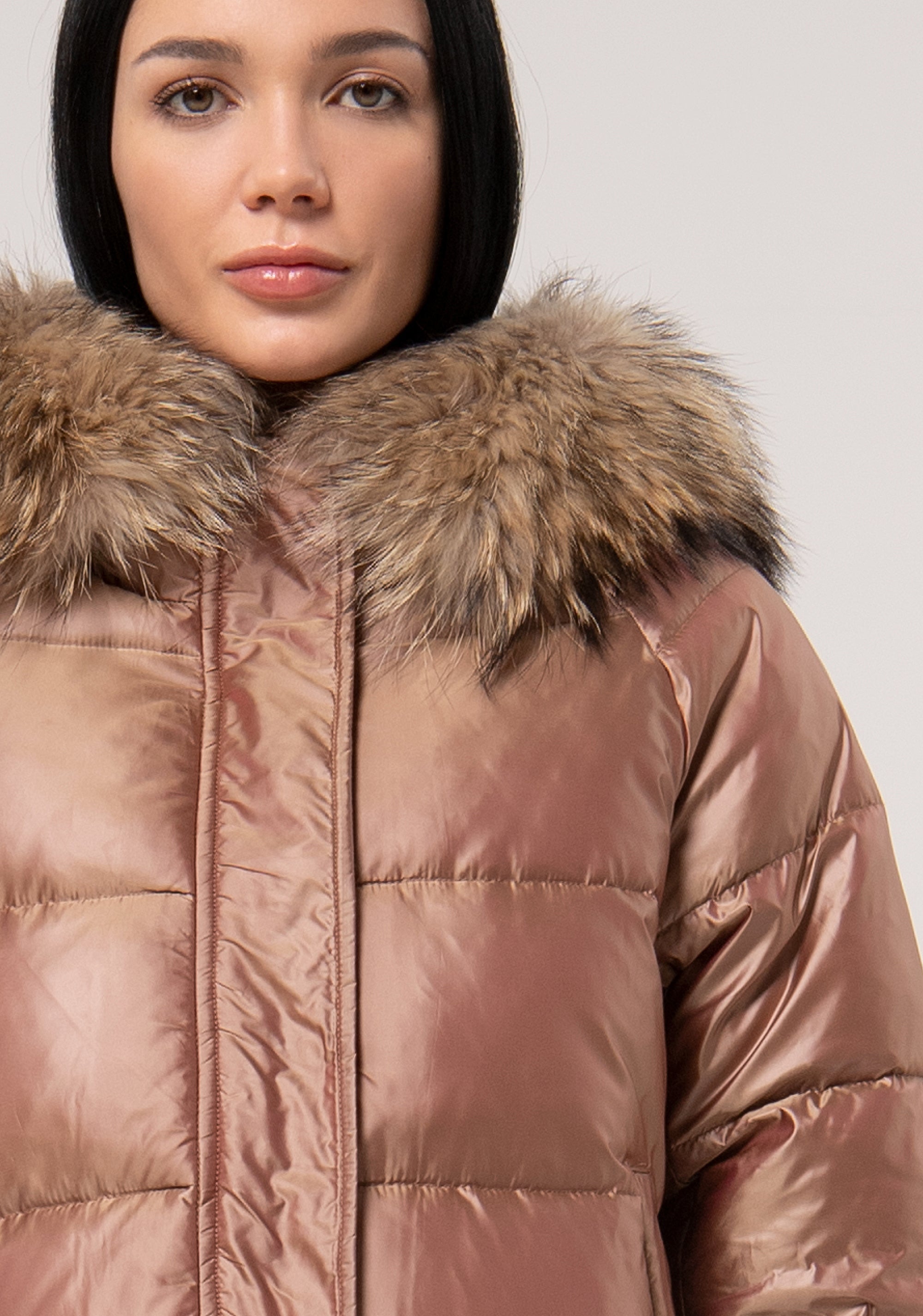 Paddet Coat With Real Fur Nuts