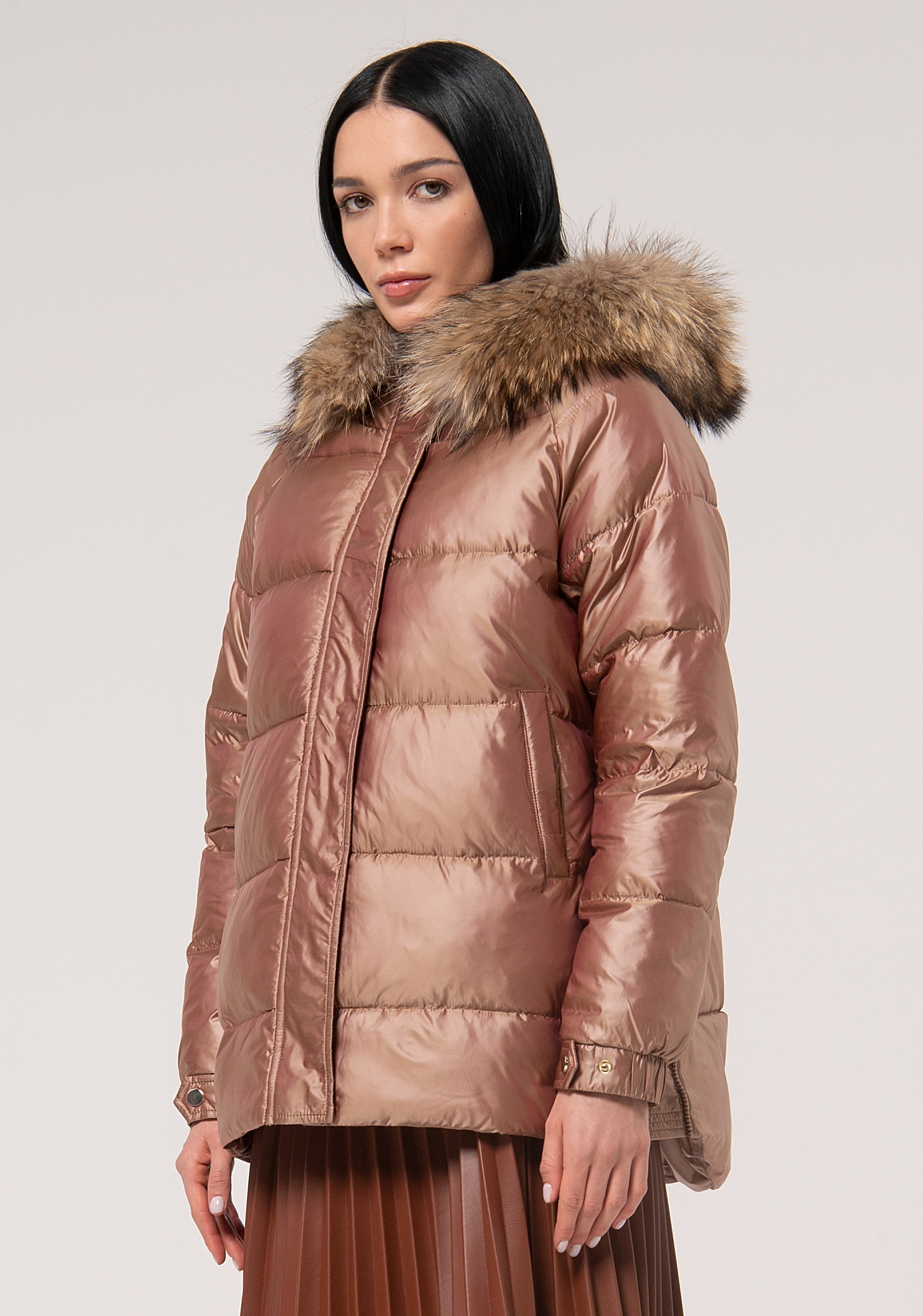 Paddet Coat With Real Fur Nuts