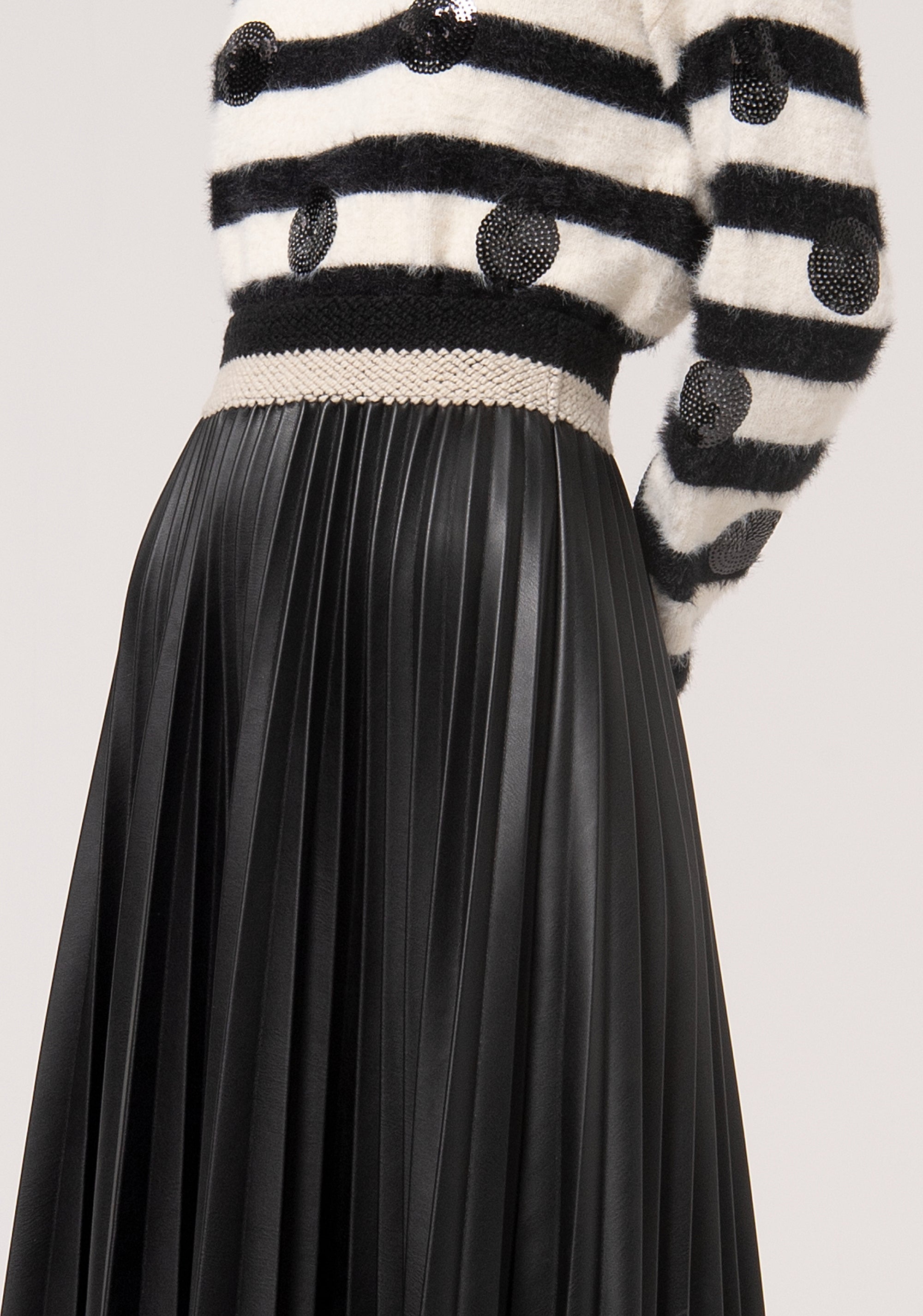 Midi Skirt Plissé Black