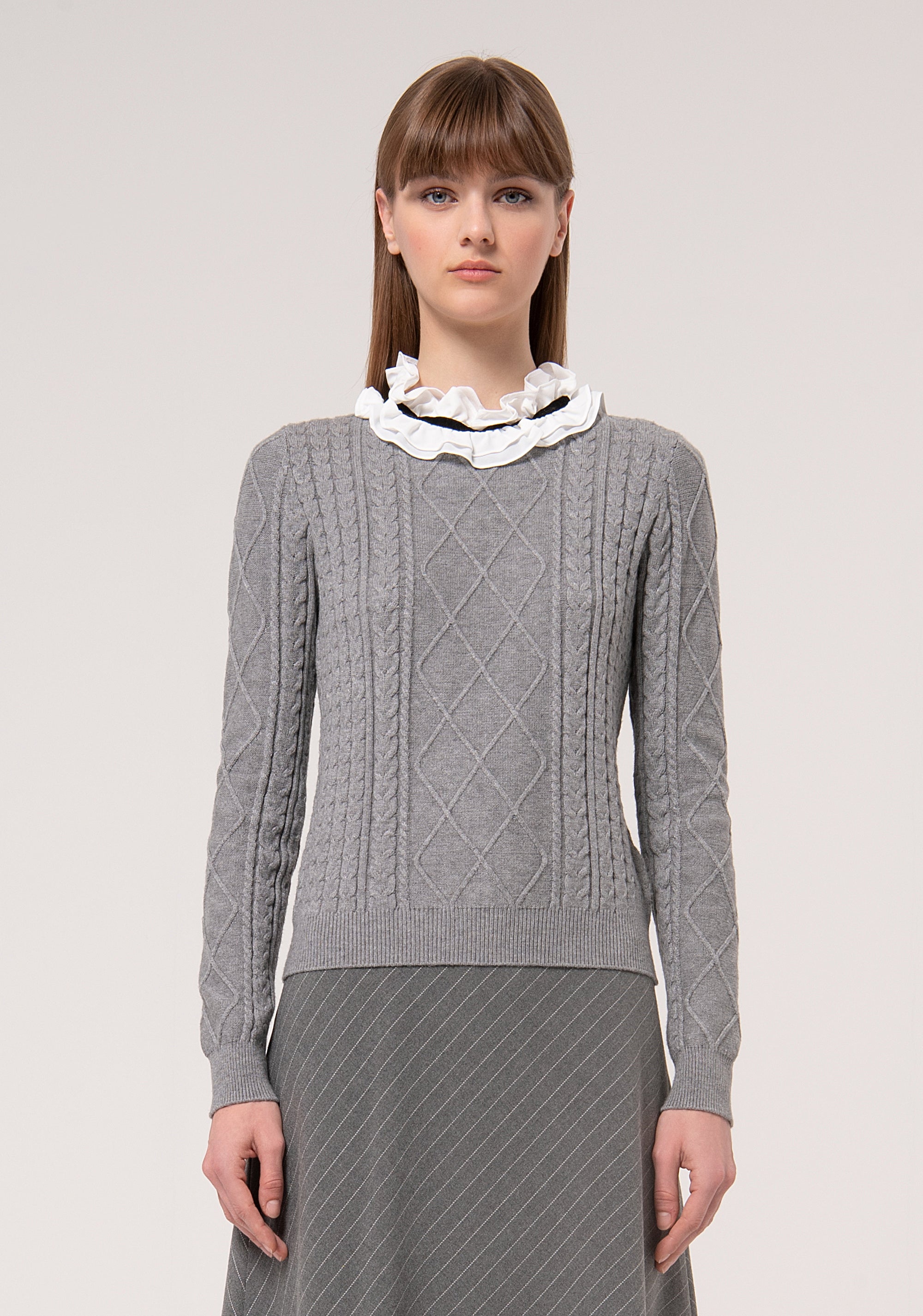Knitted Turtleneck Sweater Greymegy