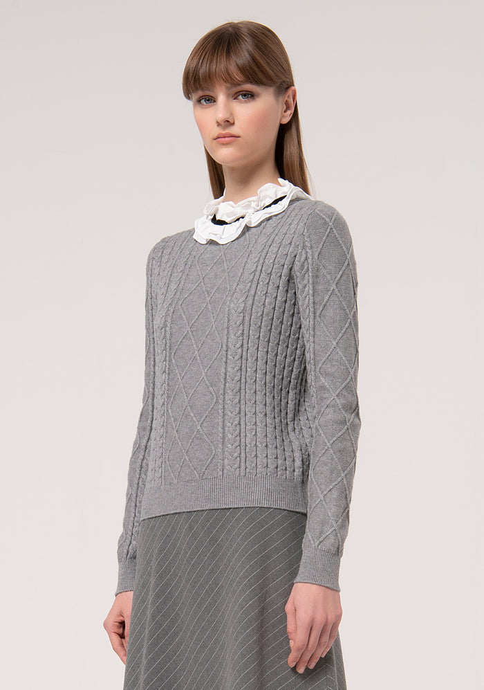 Knitted Turtleneck Sweater Greymegy