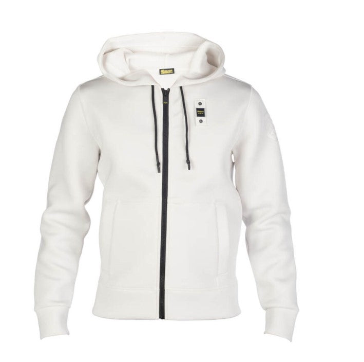 Felpa Zip Cappuccio Colby Junior White