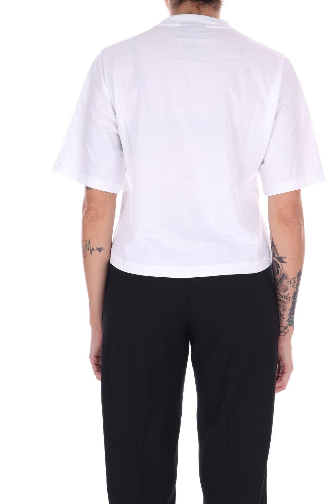 T-Shirt Crop In Jersey bianca