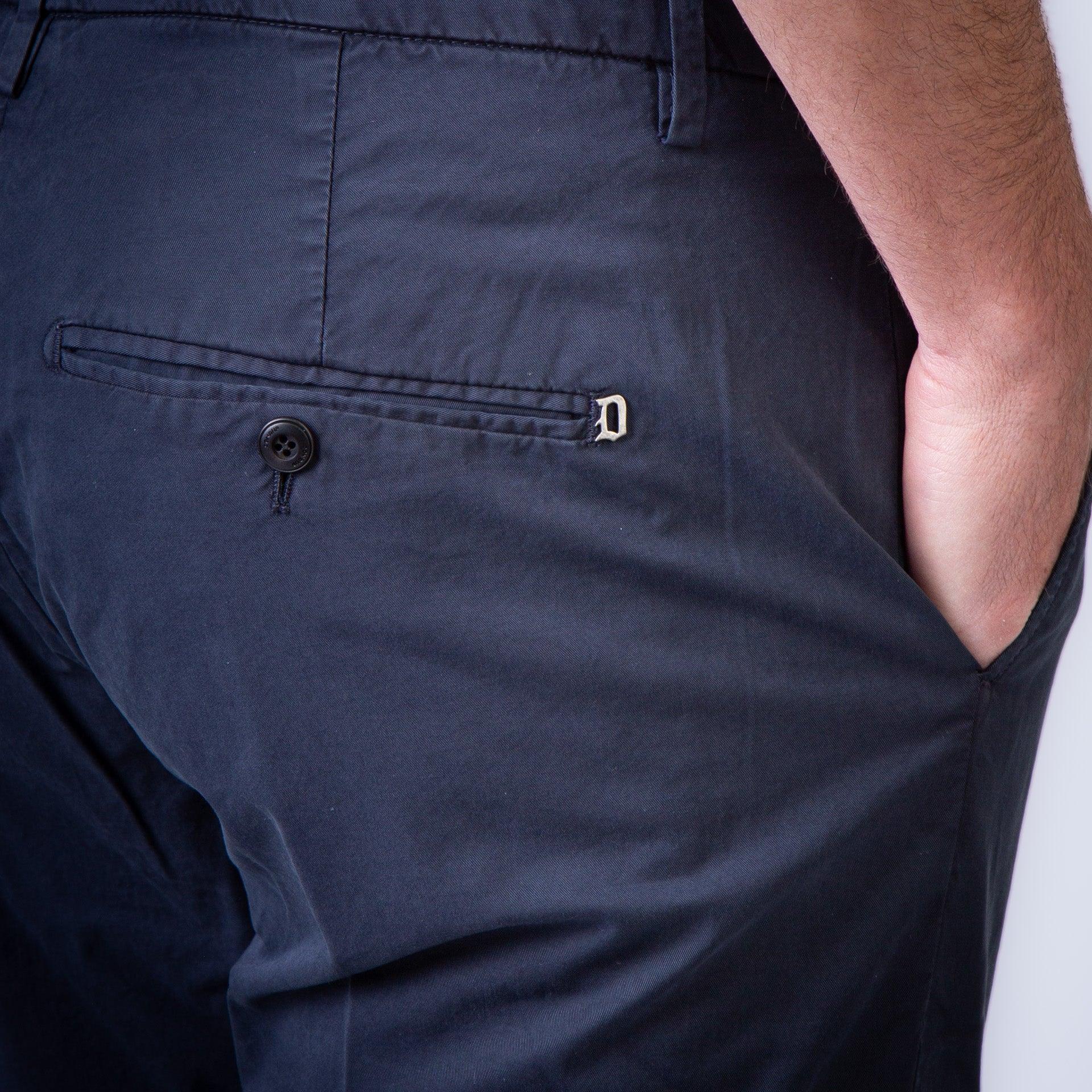 Pantaloni Gaubert slim in gabardina leggera blu