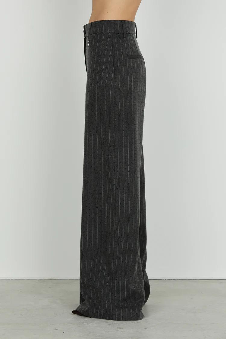 Relish  Pantalone PREZIOSAM vita alta con ts francesi più filetto palazzo gessato più borchie RDA2507091060 NINE IRON RELISH