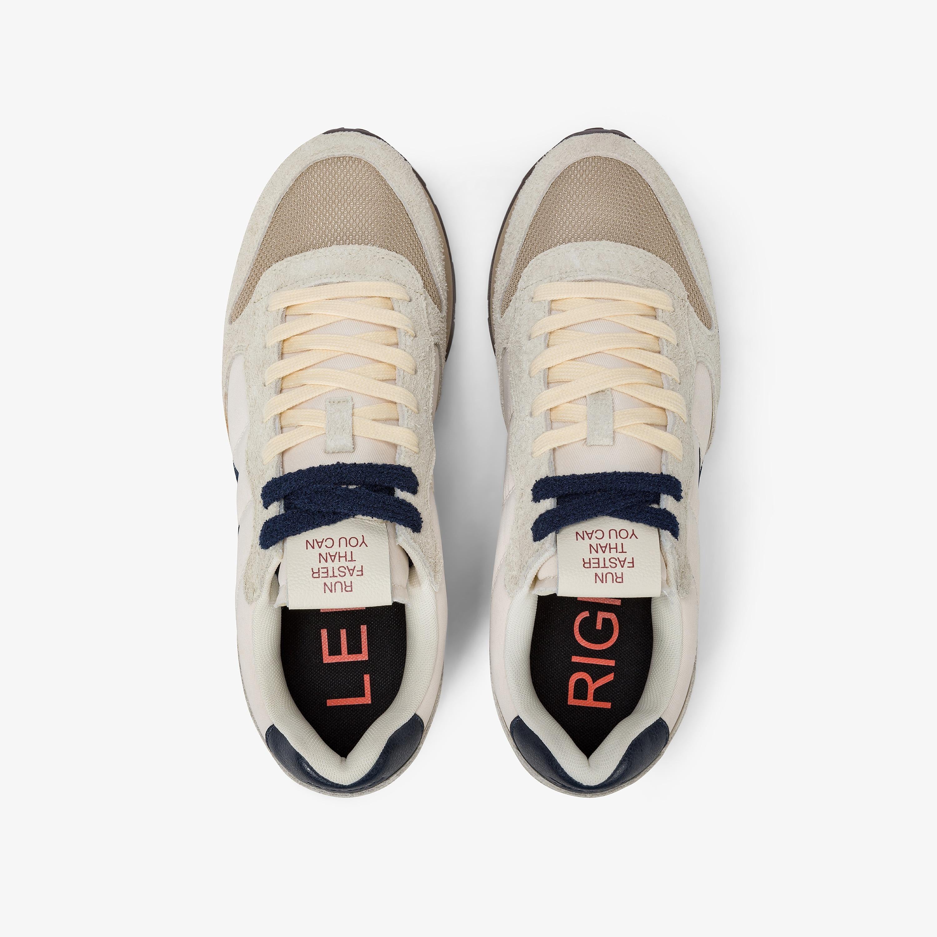 Sneaker tom vintage in nylon e suede bianco panna Z45105 31 SUN 68