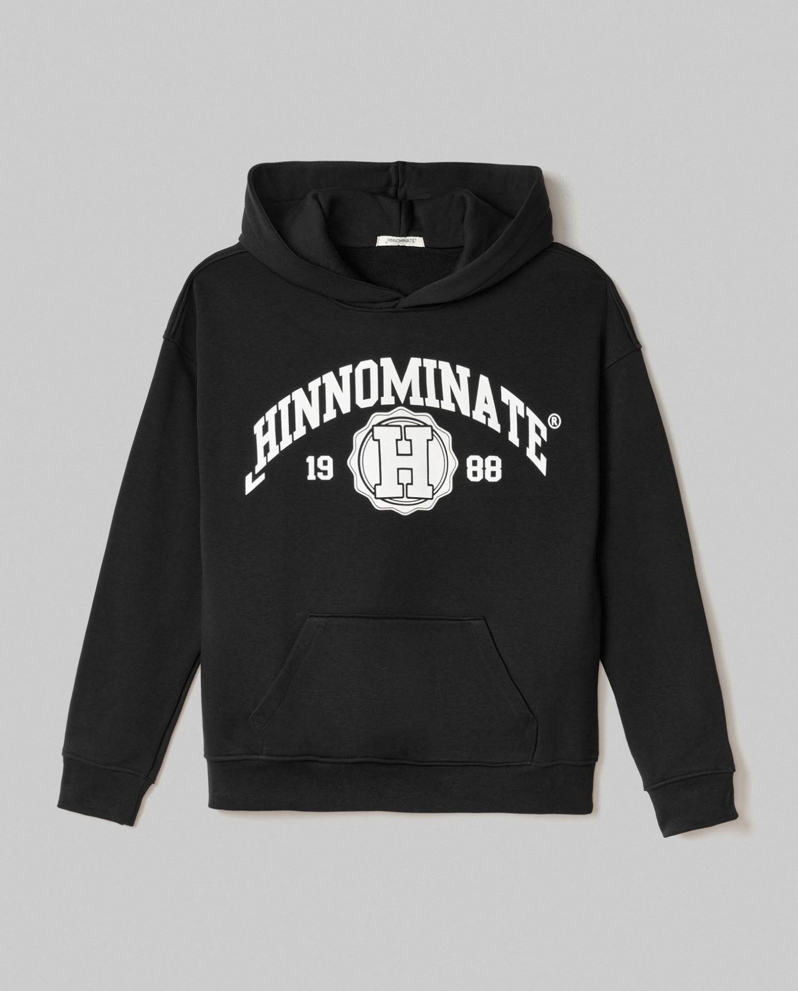 Felpa Cappuccio Basica Stampa College Nero HINNOMINATE HMAABM01430-TMTF0012 NE01 HINNOMINATE
