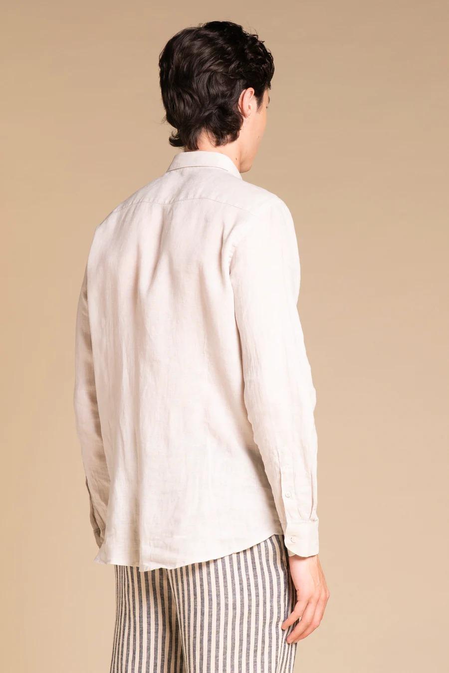 Camicia Impure riley french collar slim 100% linen ecrù
