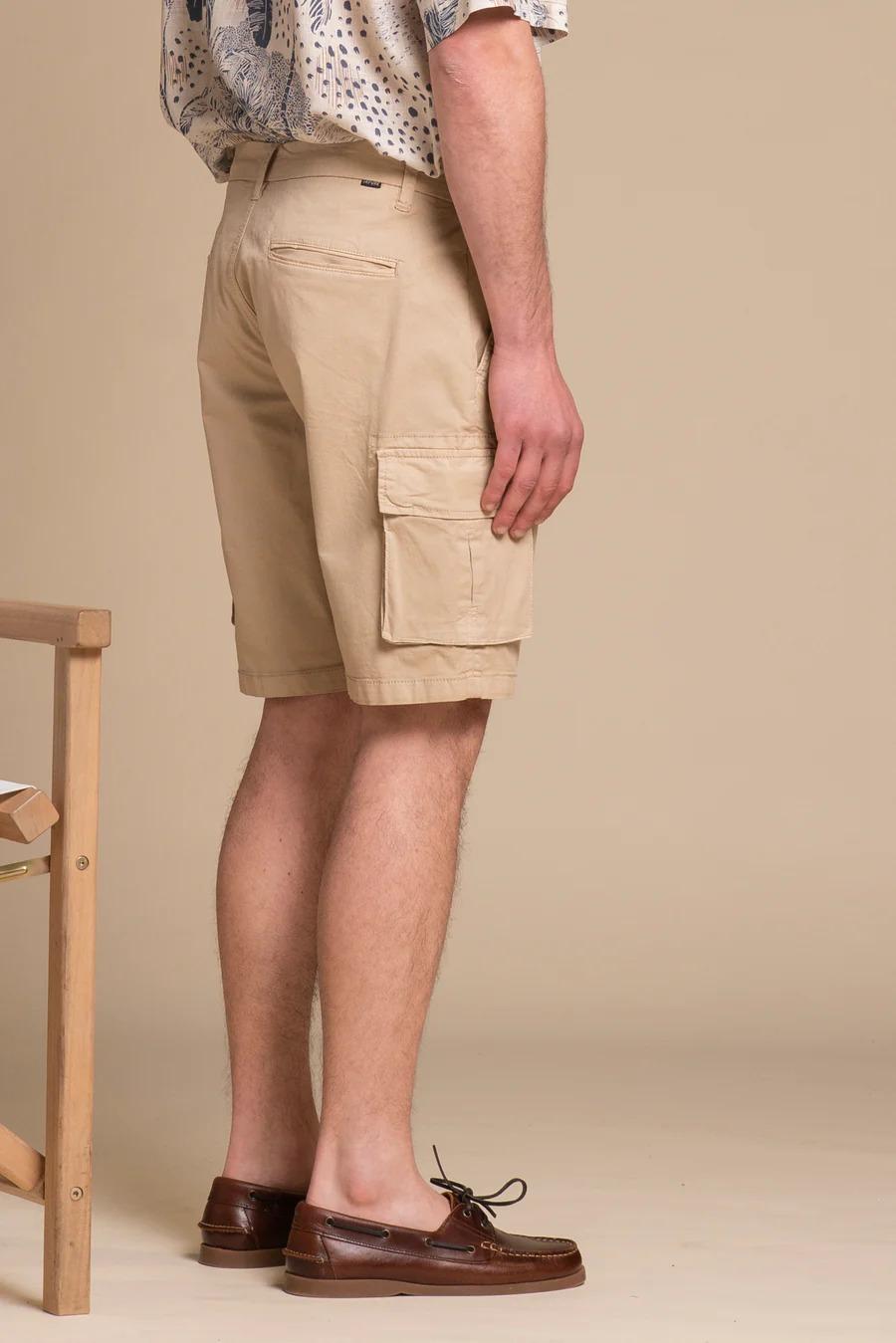Bermuda Impure cargo short comf. twill stretch beige