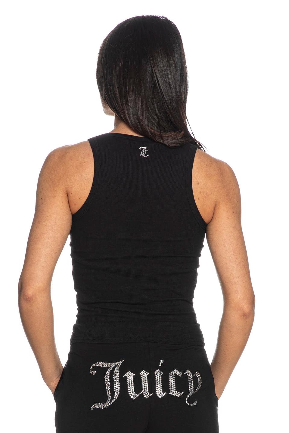 Canotta Juicy Couture Thin Strap Racer Vest Da Donna Nera