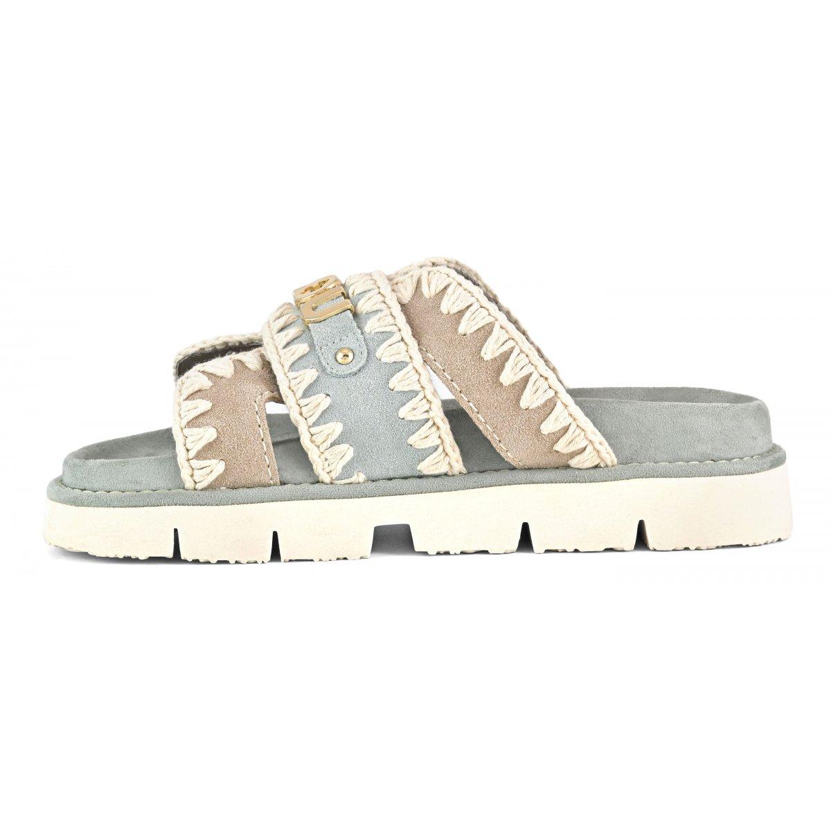 Bio Sandal Bicolor Metal Log Tea-Pink Sand