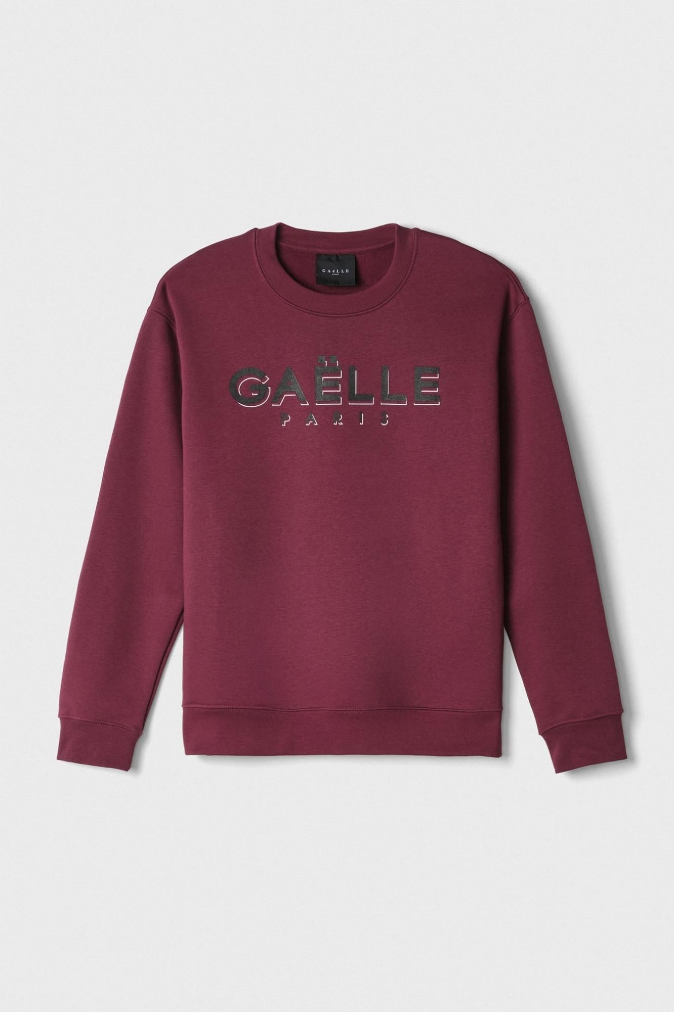Felpa Girocollo Manica Lunga E Stampa Bordeaux - Gaëlle Paris GAABM01510-TMTF0012 RS02 GAELLE