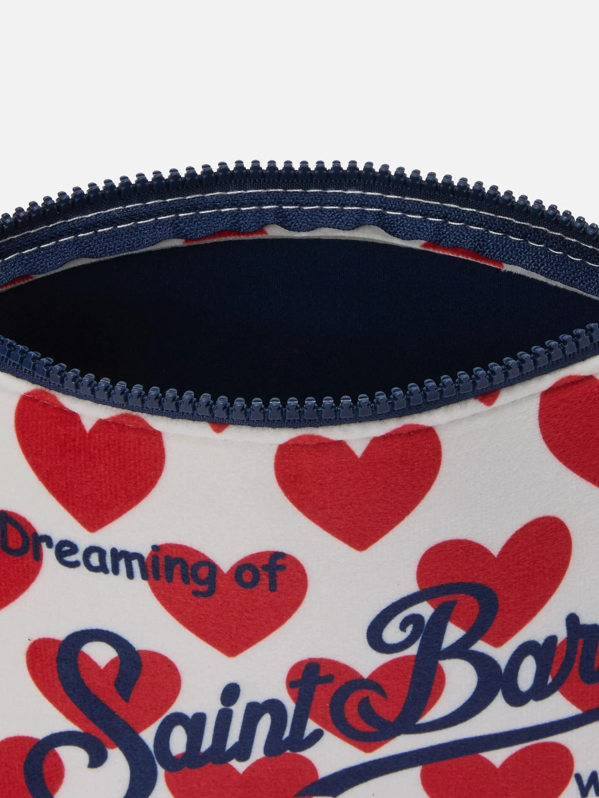 Pochette Aline effetto lana con stampa cuori ALI002 01505I MC2 SAINT BARTH