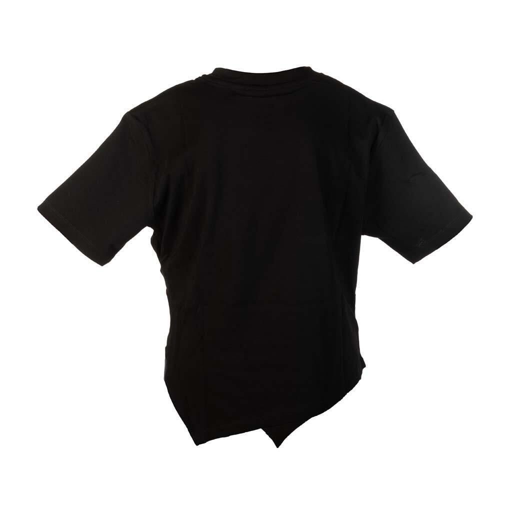 T-SHIRT ASIMMETRICA DONNA GAELLE IN JERSEY DI COTONE CON LOGO NERA