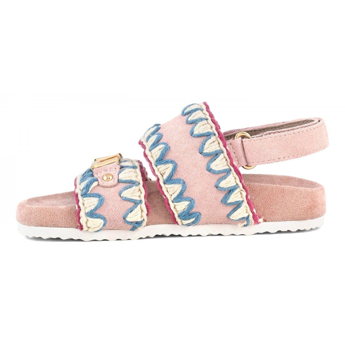 Kid Bio Sandal Two-Staps Silver Peony