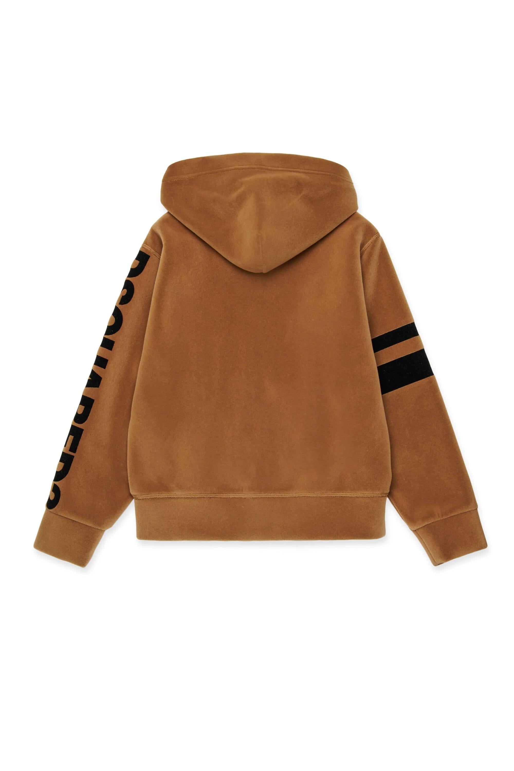 Felpa in neoprene con cappuccio cammello DQ3001-D0AF8 DQ721 DSQUARED KID