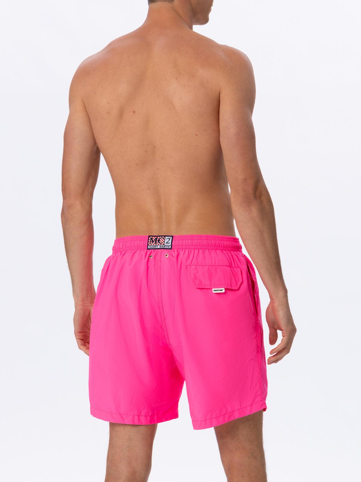 Costume da bagno da uomo in tessuto leggero rosa fluo Lighting Pantone