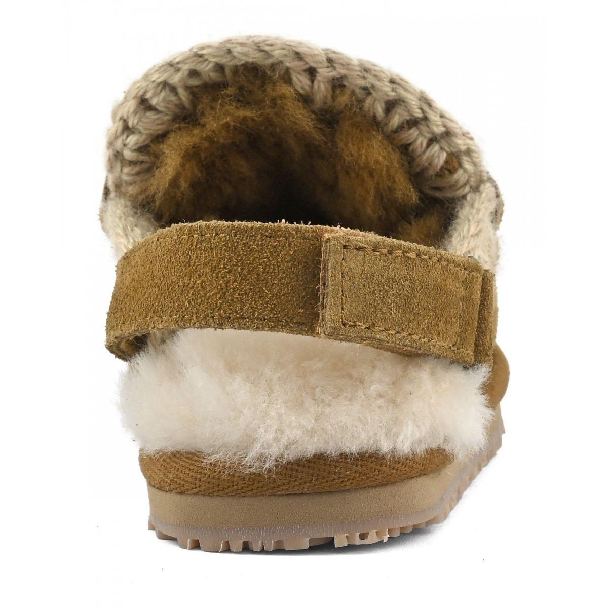 Mou kids slipper whith back strap cognac F25-MU.FK161001A* COG MOu