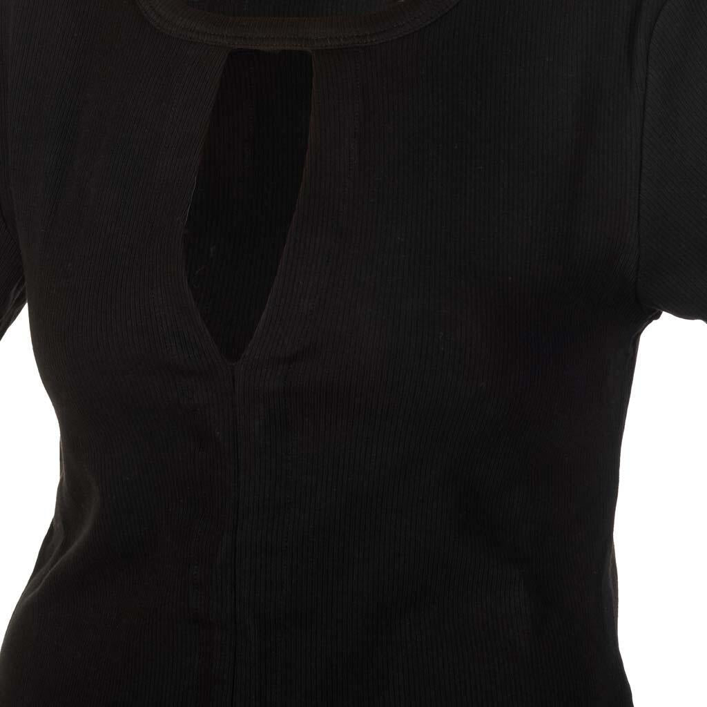T-SHIRT DONNA GAELLE REGULAR FIT IN MISTO COTONE NERA