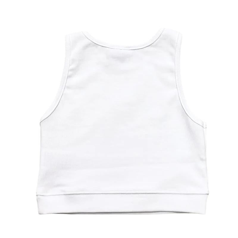 Disclaimer kids top bianco costina ragazza