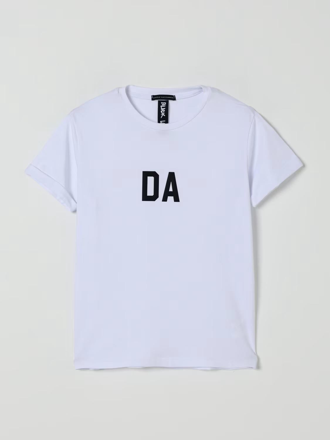 T-shirt in cotone bianca con logo Daniele Alessandrini