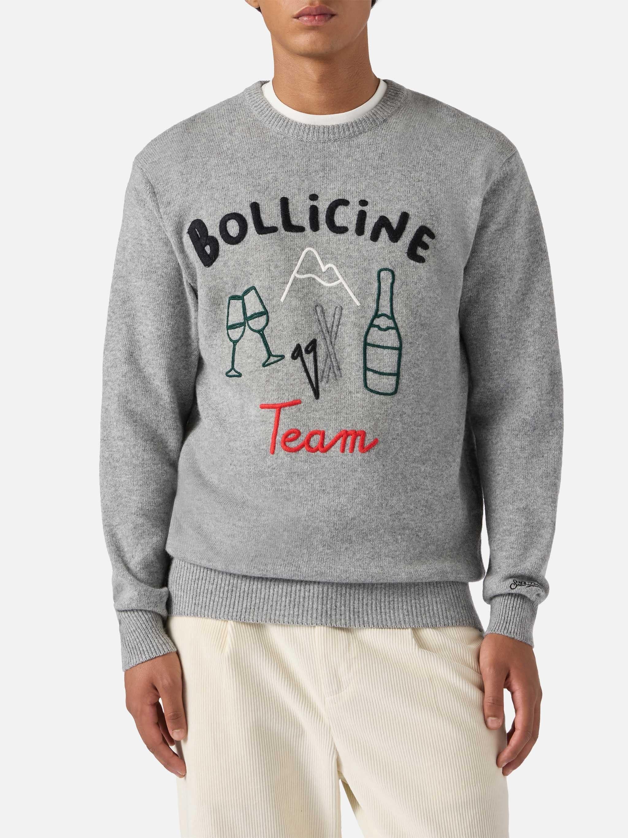 Maglione in misto cashmere Heron con ricamo Bollicine team HER0001 02962I MC2 SAINT BARTH