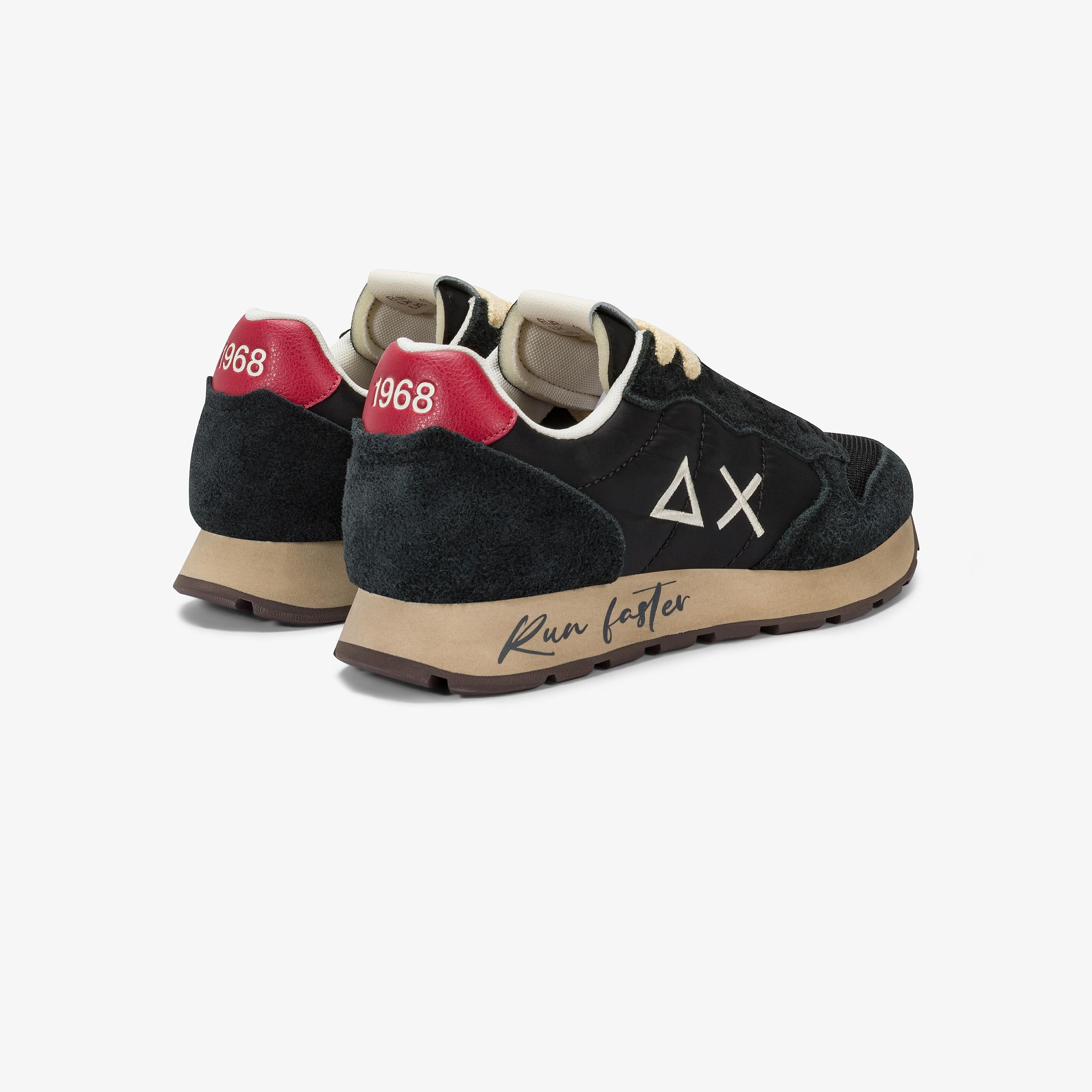 Sneaker tom vintage in nylon e suede nero Z45105 11 SUN 68