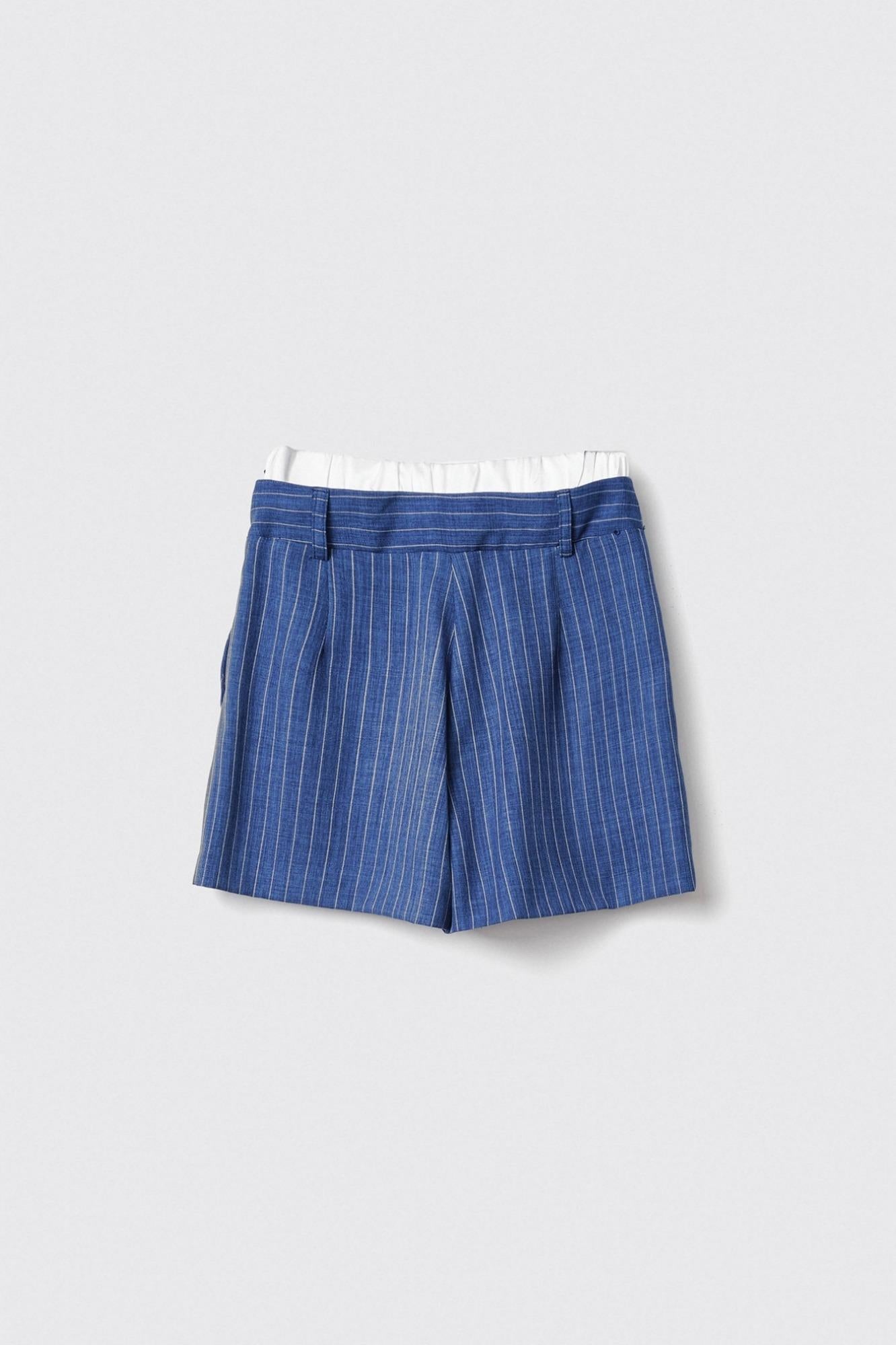 Short Gaelle con piegoni e tasche e boxer elastico gessato