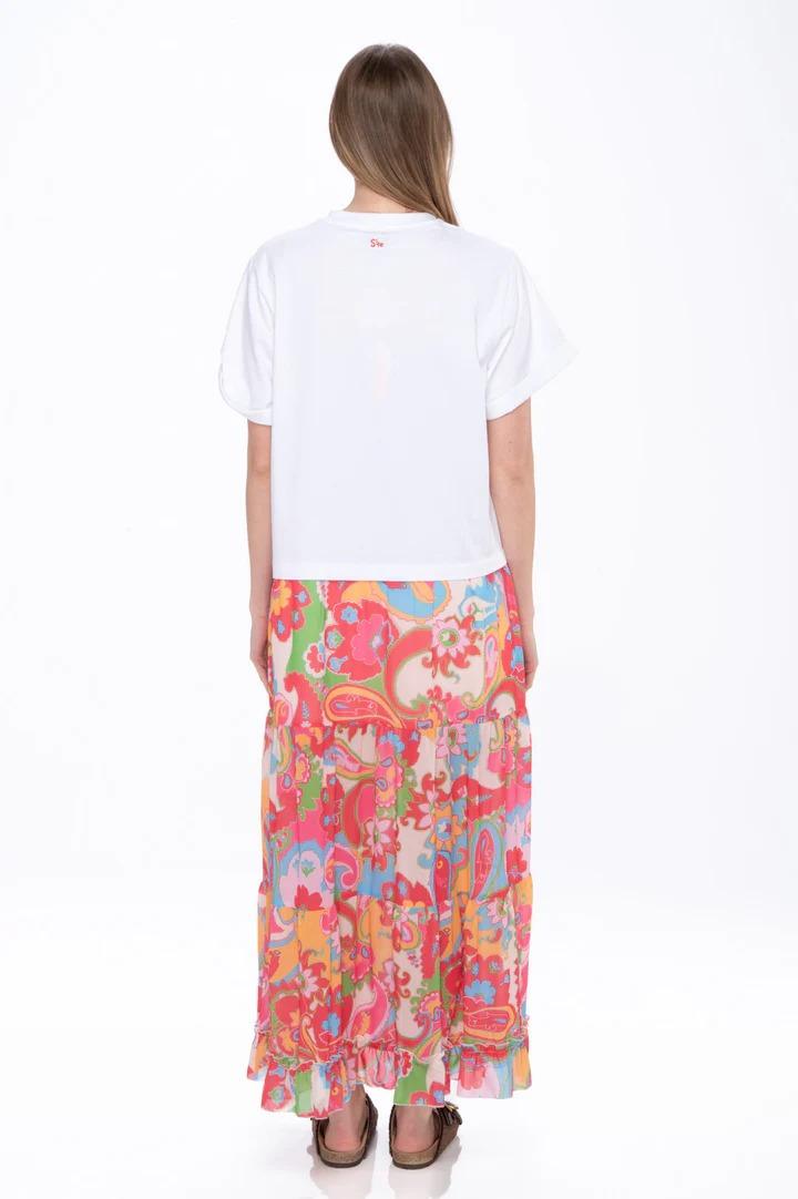 Abito T-shirt Dress With Peasley Orange Print Since're Paris BS1 0007 SINCE'RE PARIS