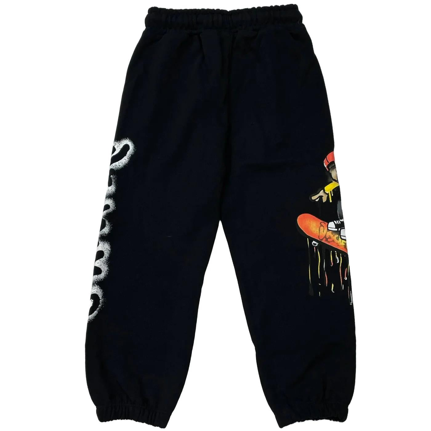 Pantalone Disclaimer In Felpa Nero