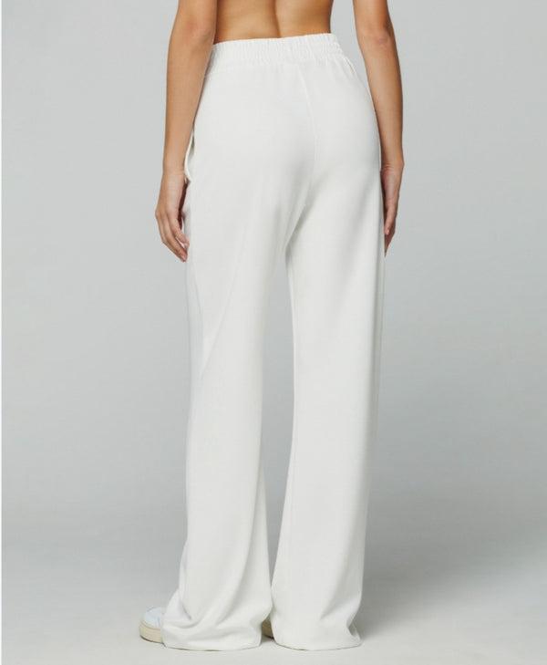 HINNOMINATE Pantalone in modal dritto con cinto alto Off white