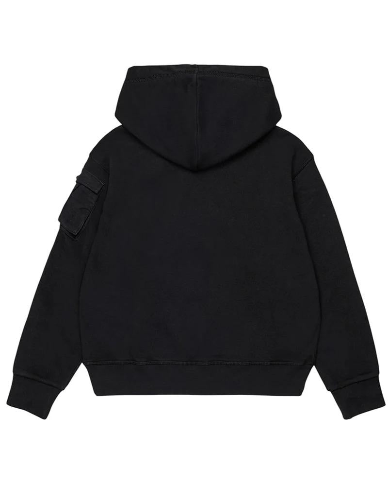 Dsquared2 Felpa nera in cotone con cappuccio e logo DQ2735 D0AC6 DQ2735-D0AC6 DQ900 DSQUARED KID