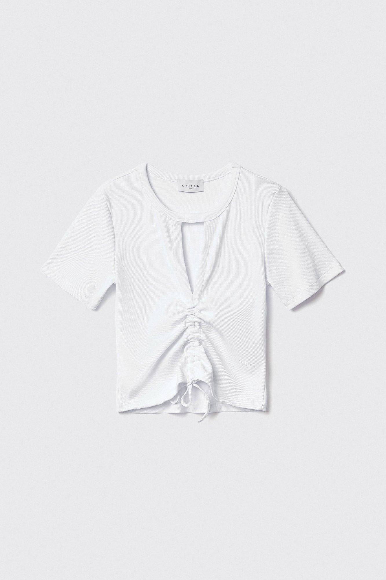 T-SHIRT DONNA GAELLE REGULAR FIT IN MISTO COTONE BIANCA
