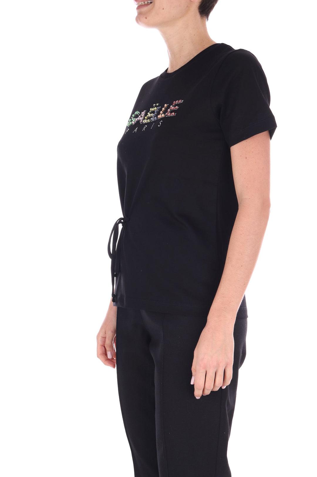 T-shirt Gaelle in jersey con ricamo nera