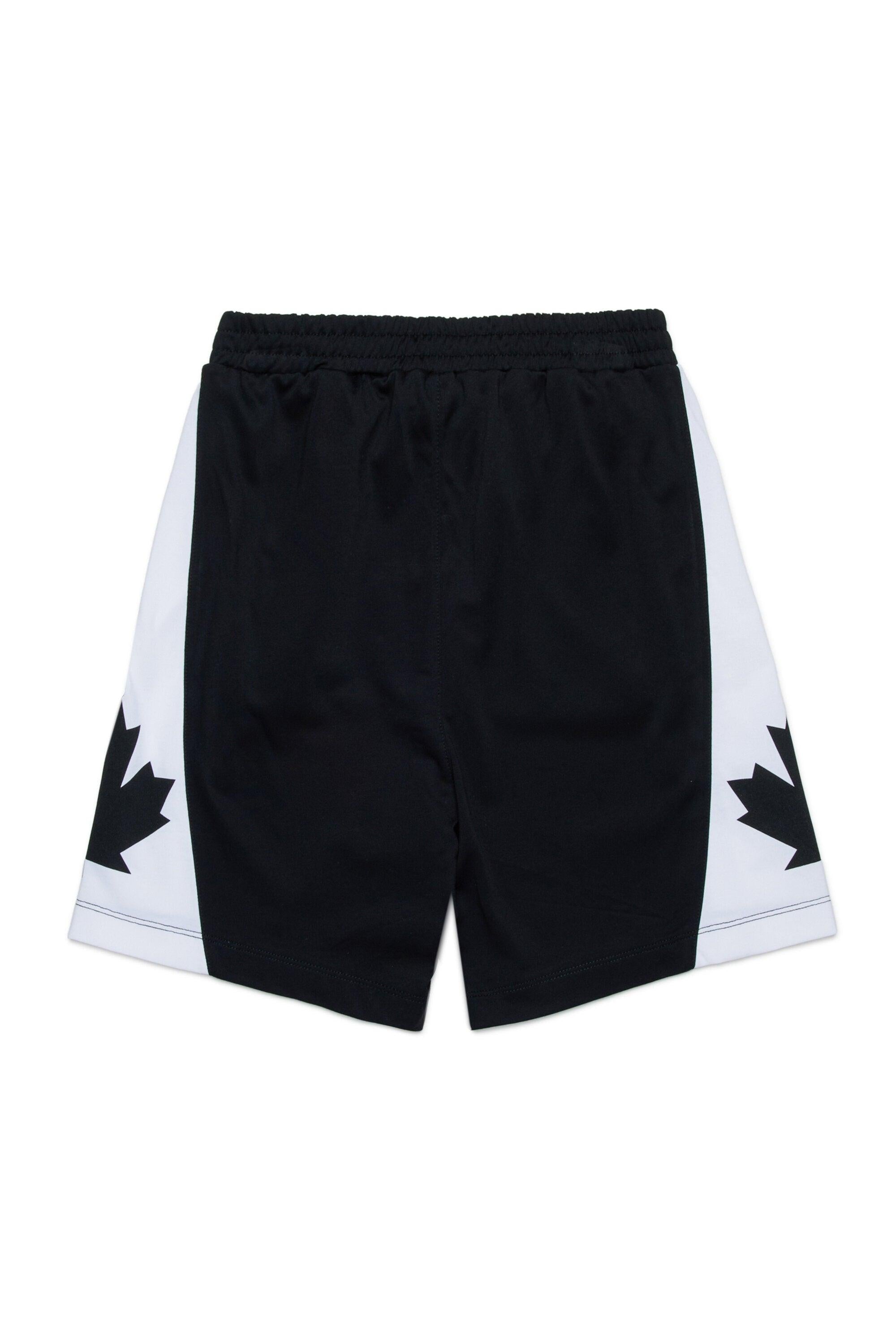 Dsquared2 Shorts basket con Canadian Leaf Nero