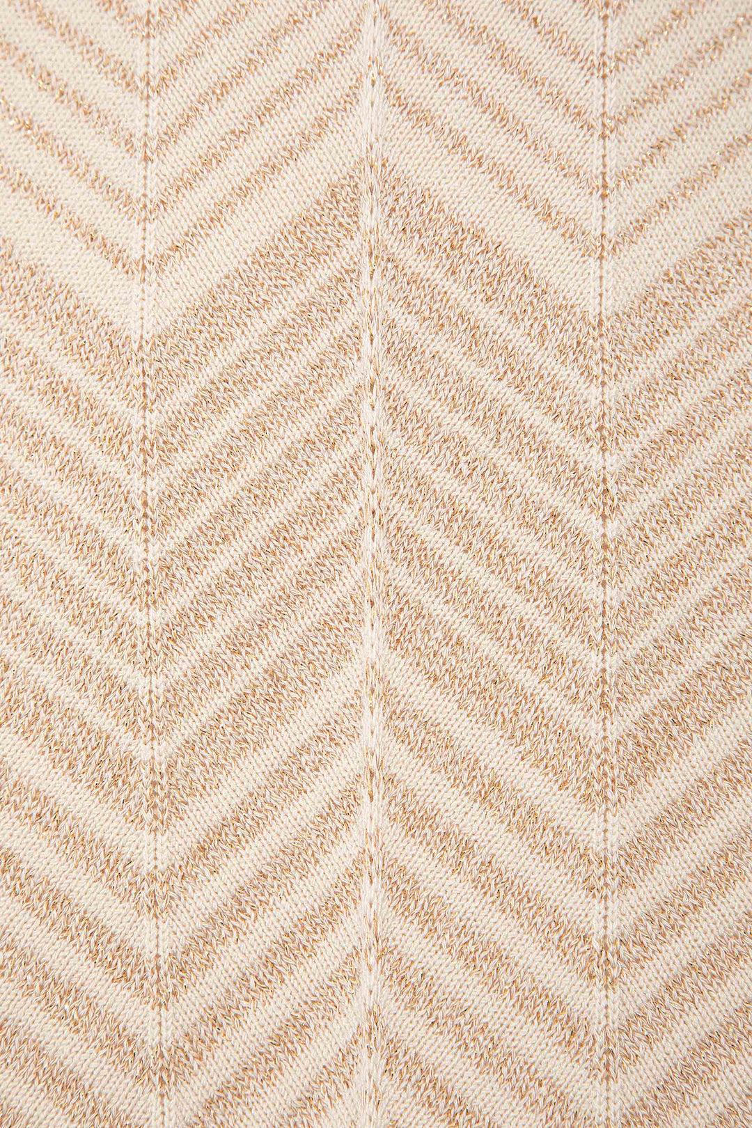 Abito lungo AKEP in maglia zig-zag crema