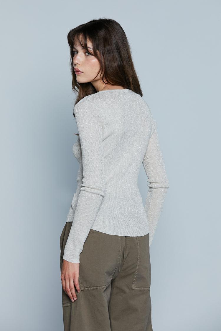 Cardigan BLENDA_LUR M/L Costina più Lurex Pink Tint