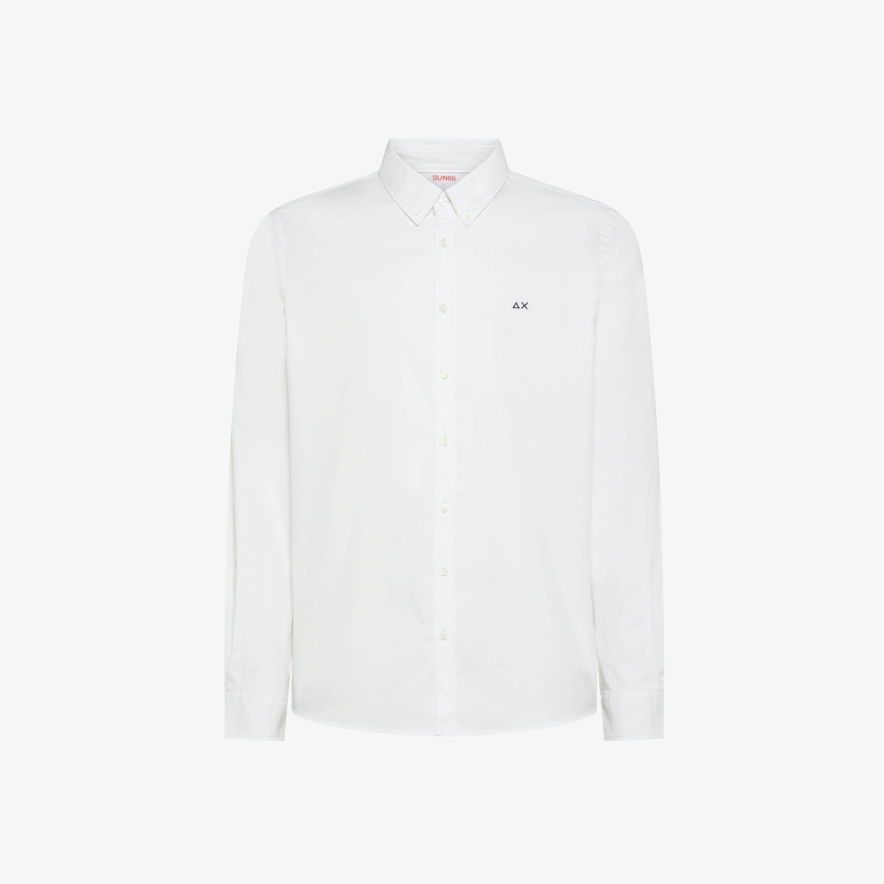 SUN68 Camicia button down in cotone Oxford bianco S45101 01 SUN 68