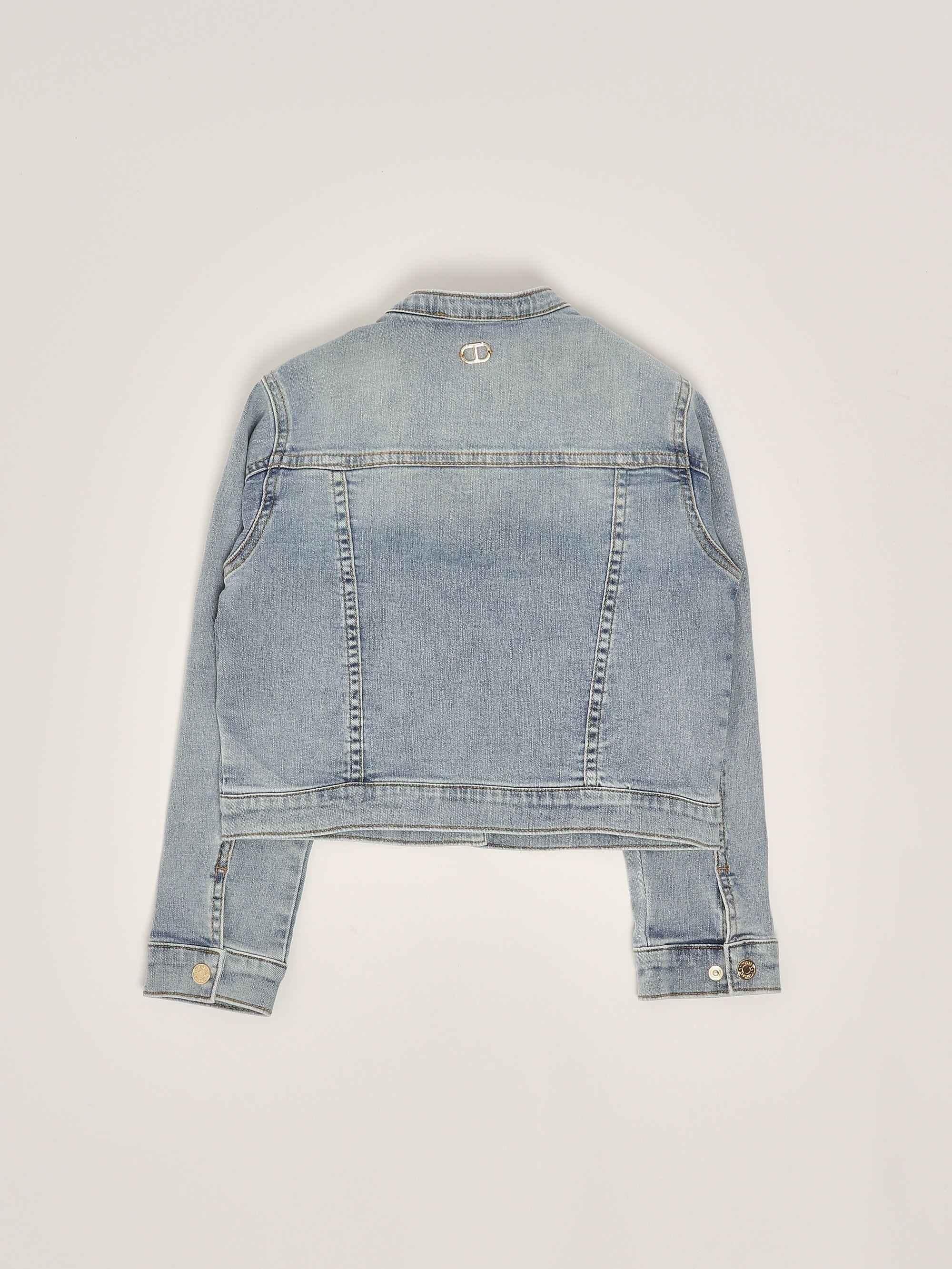 Giacca Twinset in jeans con rose