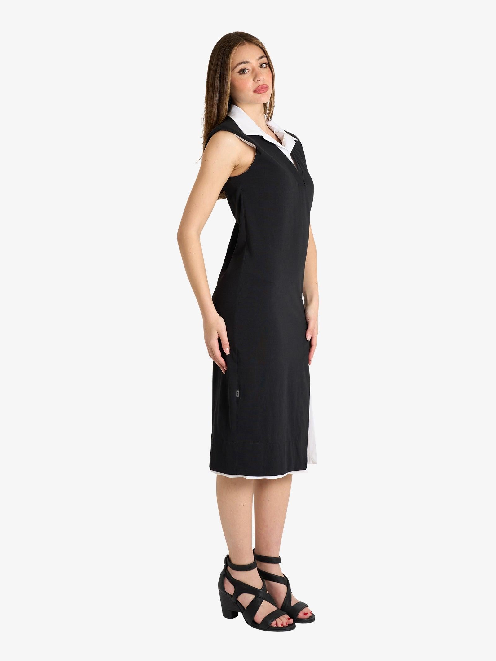 Abito Jijil con revers donna nero cotone