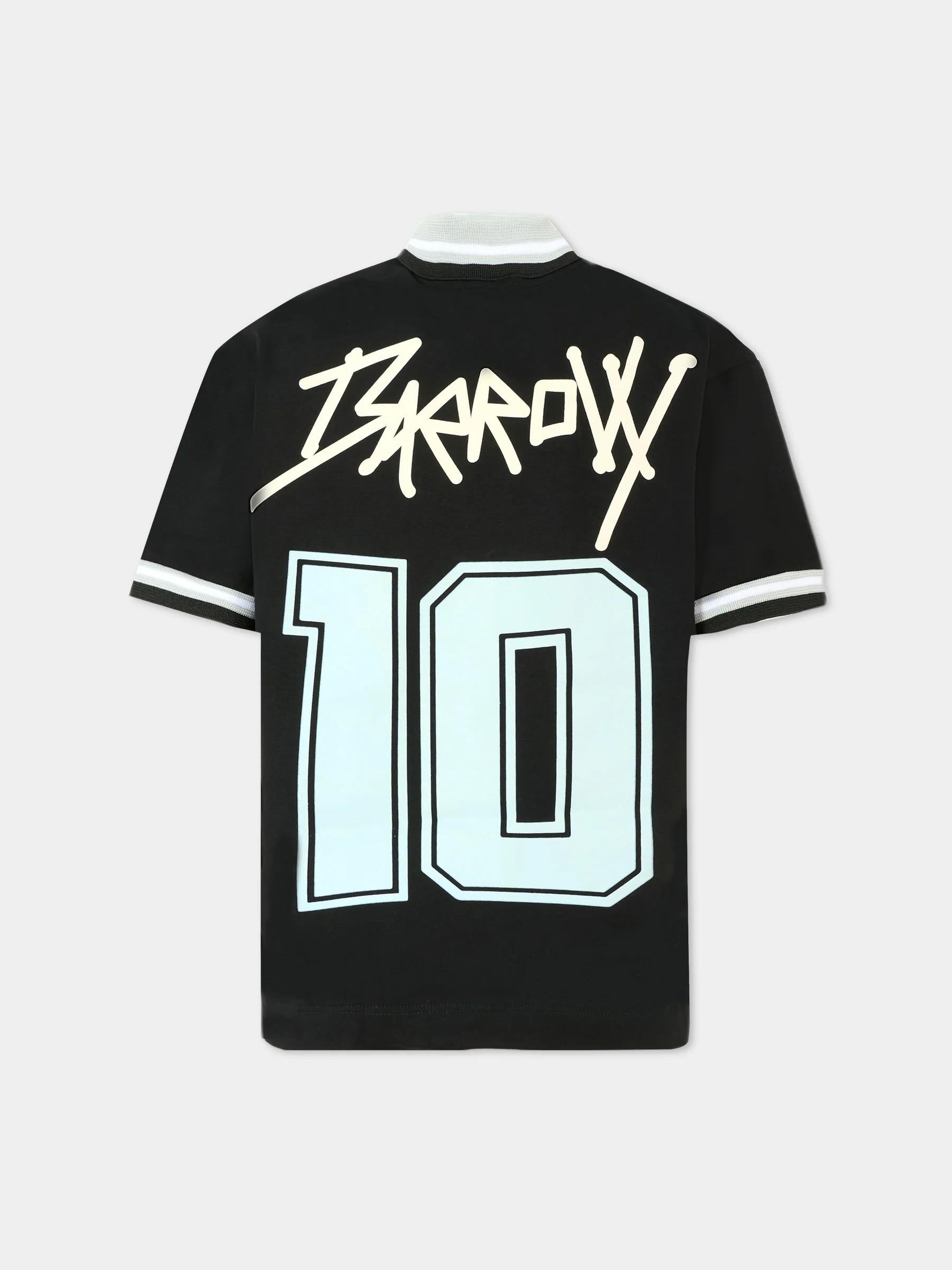 BarrowT-shirt nera per bambino con smile e scritta Napoli F5BKJUTH097 110 BARROW