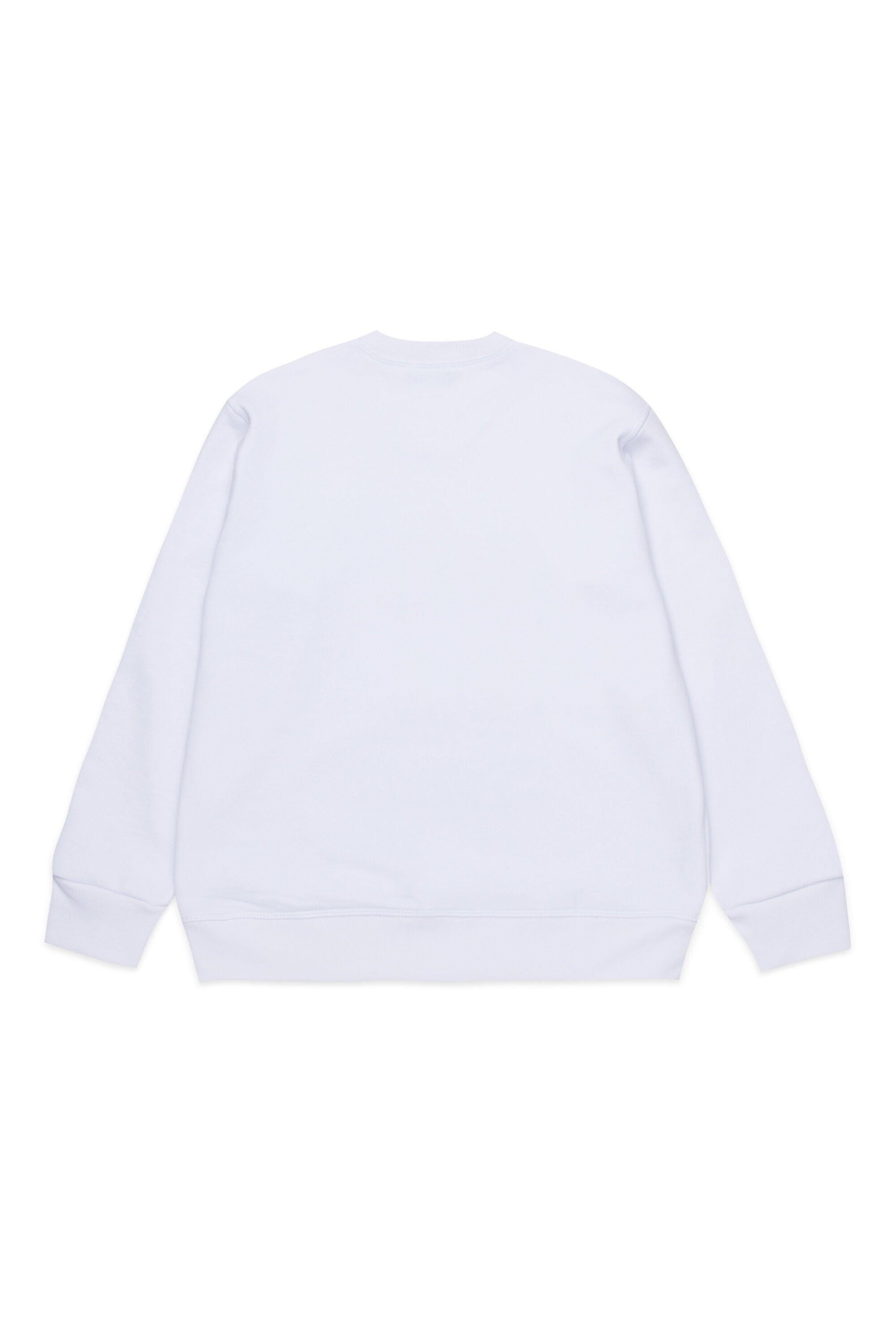 Dsquared2 Felpa Girocollo Slouch Fit Bianca con Maple Leaf outline