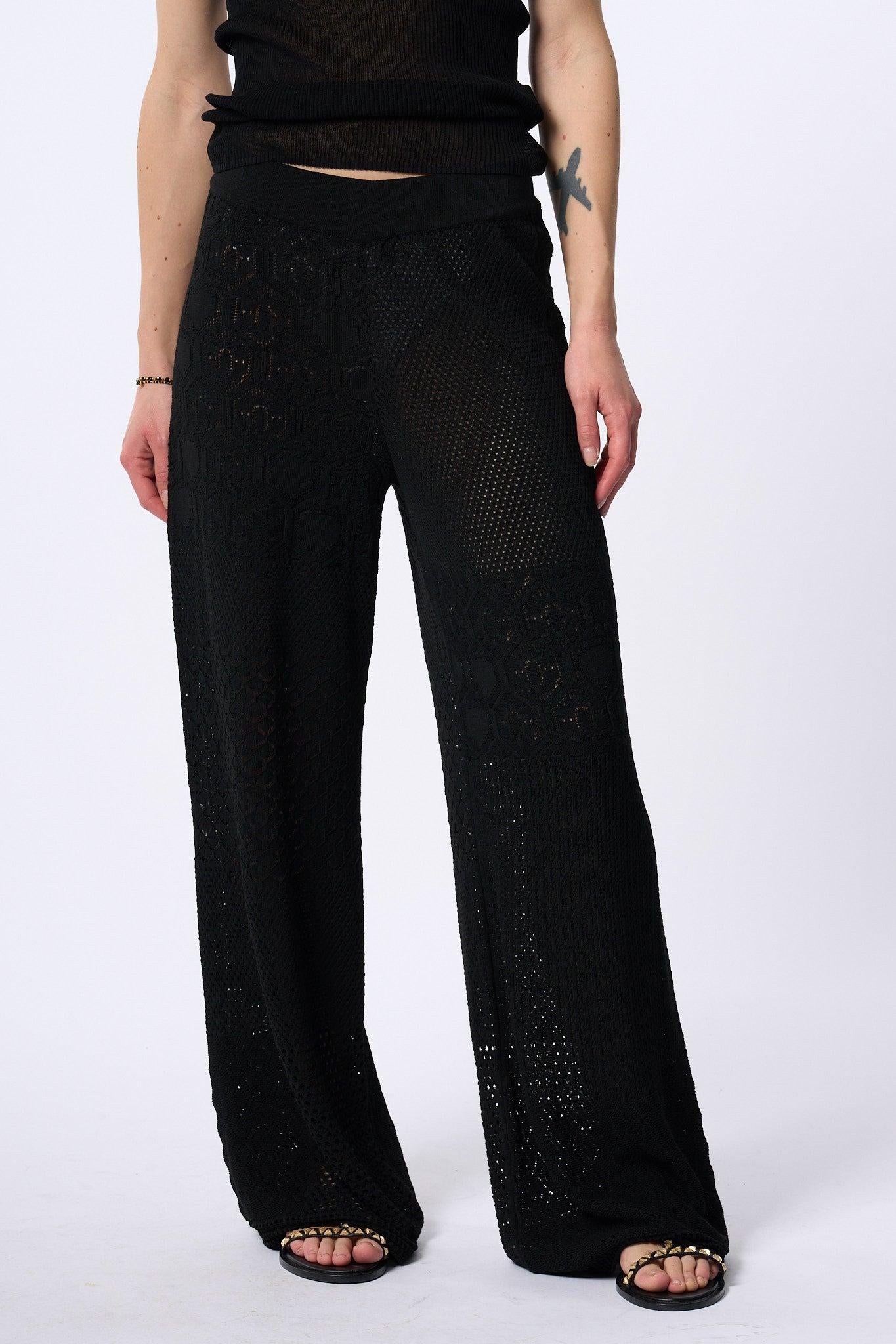 Pantalone Akep in punto pizzo nero