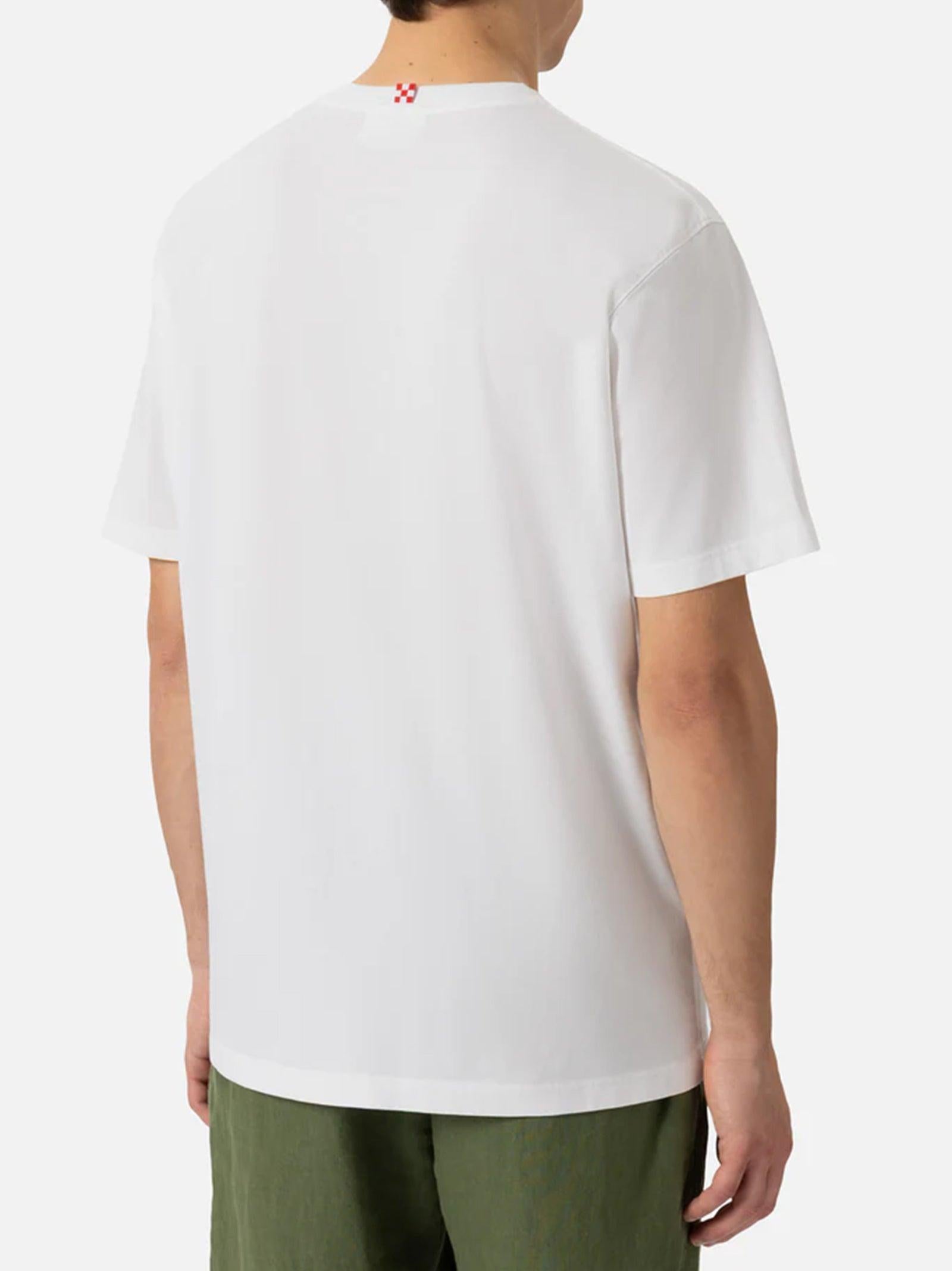 T-shirt Man In Cotone Con Stampa Let the Summer Be Gin TSHM001 02813H MC2 SAINT BARTH