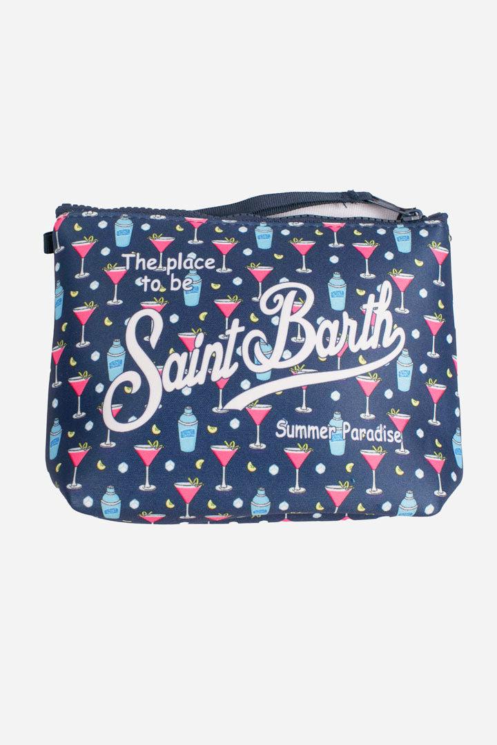 Pochette Aline in scuba con stampa cosmo blu ALIN001 00070H MC2 SAINT BARTH