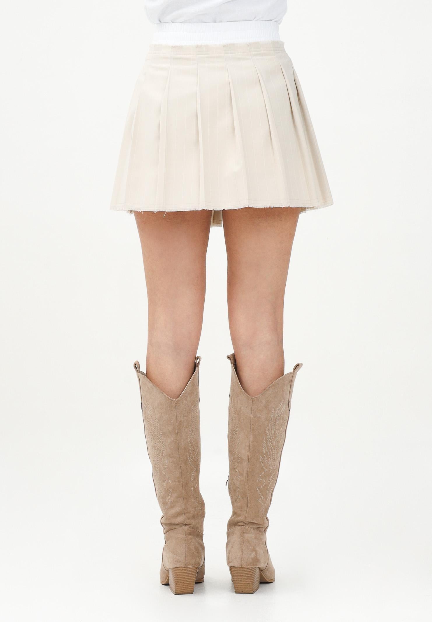 HINNOMINATE Gonna corta gessata plissettata beige da donna beige