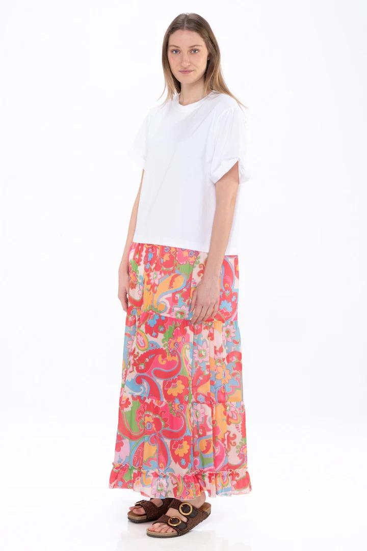 Abito T-shirt Dress With Peasley Orange Print Since're Paris BS1 0007 SINCE'RE PARIS